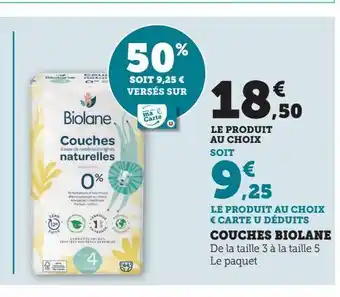 Hyper U Couches biolane offre