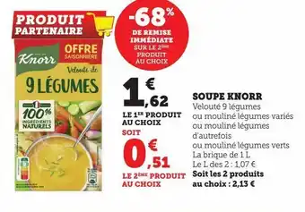 Hyper U Soupe knorr offre