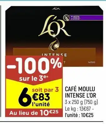 Leader Price Café moulu intense l'or offre