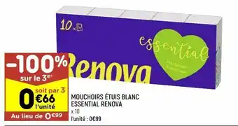 Leader Price Mouchoirs étuis blanc essential renova offre