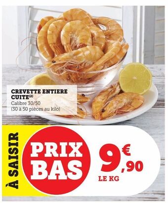 Hyper U Crevette entiere cuite offre