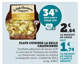 Hyper U Plats cuisines la belle chaurienne offre