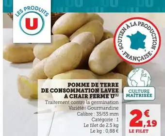 Hyper U Pomme de terre de consommation lavee a chair ferme u offre