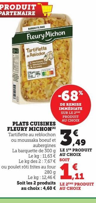 Hyper U Plats cuisines fleury michon offre