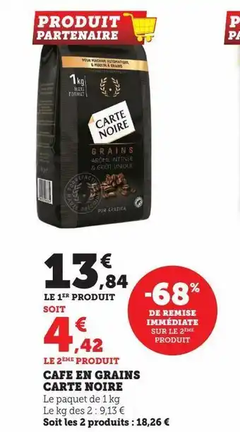 Hyper U Cafe en grains carte noire offre