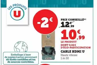 Cable hdmi u