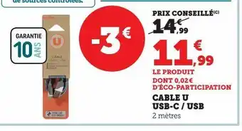 Cable u usb-c / usb