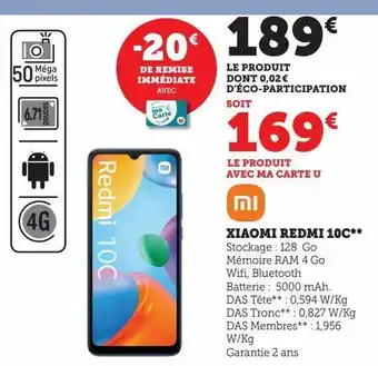 Hyper U Xiaomi redmi 10c** offre