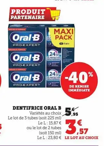 Hyper U Dentifrice oral b offre