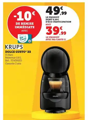 Hyper U Dolce gusto xs offre