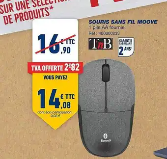 Bureau Vallée Souris sans fil moove t'nb offre