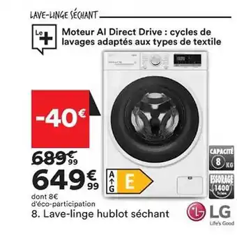 BUT Lave-linge hublot séchant lg offre