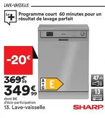 BUT Lave-vaisselle sharp offre