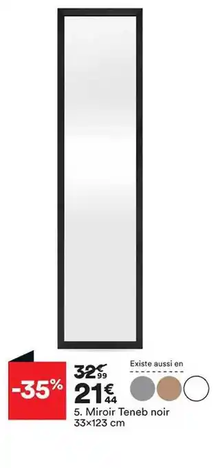 BUT Miroir teneb noir 33 x 123 cm offre