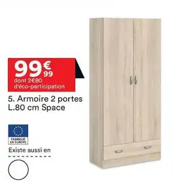 BUT Armoire 2 portes l.80 cm space offre