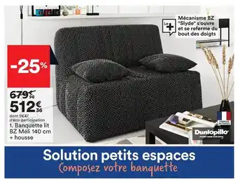 BUT Banquette lit bz méli 140 cm + housse offre