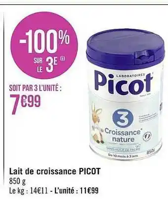 Lait de croissance picot