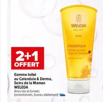 Carrefour maPara parapharmacie Gamme bébé au calendula & derma, soins de la maman weleda offre