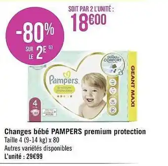 Casino Supermarchés Changes bébé pampers premium protection offre