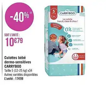 Culottes bébé dermo-sensitives carryboo