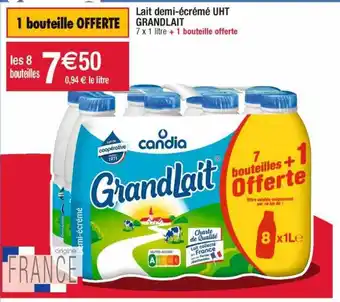 Cora x Carrefour Lait demi-écrémé uht grand lait offre