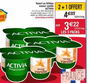 Cora x Carrefour Yaourt au bifidus saveur vanille activia offre