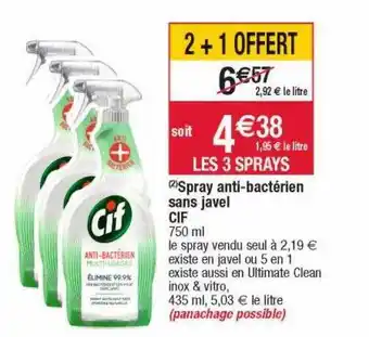 Cora x Carrefour Spray anti-bactérien sans javel cif offre