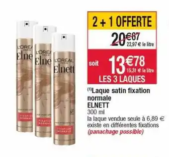 Cora x Carrefour Laque satin fixation normale elnett offre