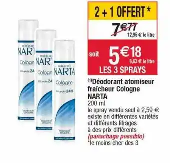 Cora x Carrefour Déodorant atomiseur fraîcheur cologne narta offre