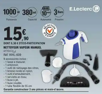 E.Leclerc Nettoyeur vapeur manuel elsay offre