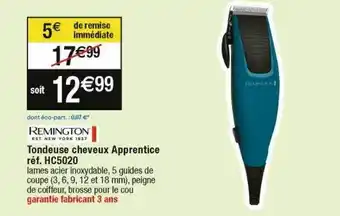 Cora x Carrefour Remington tondeuse cheveux apprentice hc5020 offre