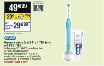 Brosse Ă dents oral b pro 1 780 sensi pro1 780 oral b
