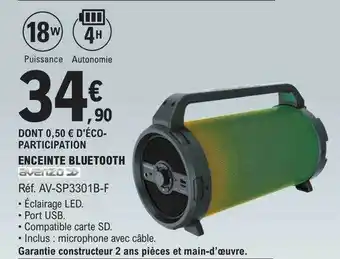 E.Leclerc Enceinte bluetooth avenzo offre