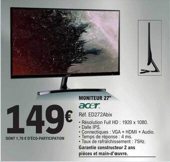 E.Leclerc Moniteur 27 offre