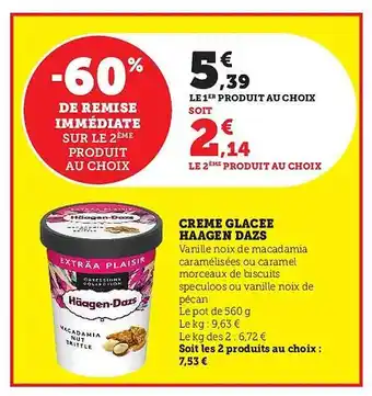 Hyper U Crème glacée häagen dazs offre