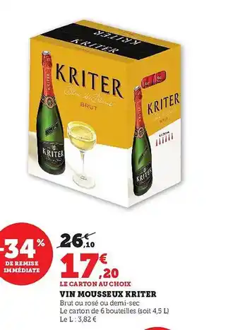 Hyper U Vin mousseux kriter offre