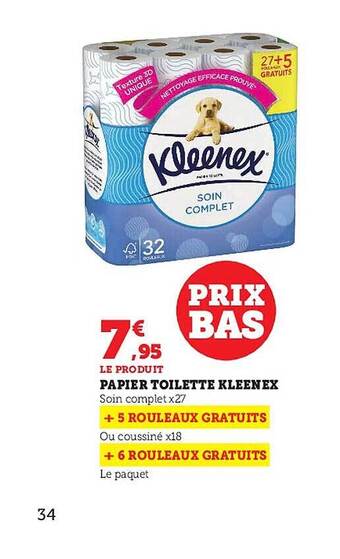 Hyper U Papier toilette kleenex offre