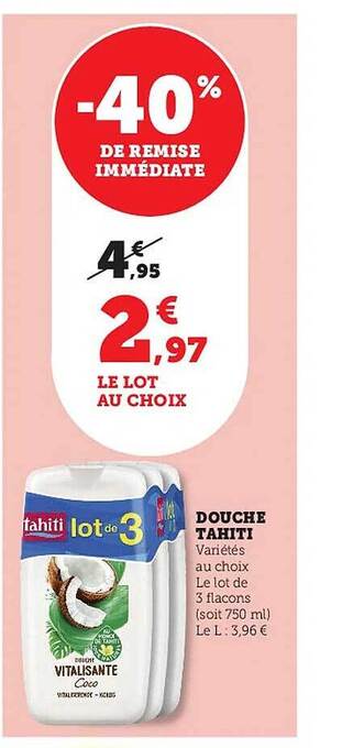 Hyper U Douche tahiti offre
