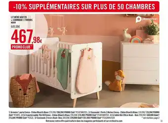 Orchestra Lit bébé 60 x 120 + commode 3 tiroirs noah offre