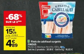Carrefour Drive Filets De Cabillaud Surgeles Findus offre