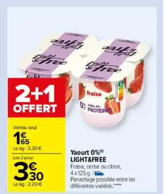 Carrefour Drive Yaourt 0% Light & Free offre