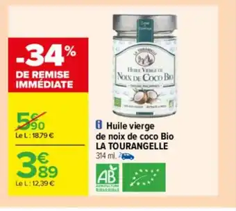 Carrefour Drive Huile Vierge De Noix De Coco Bio La Tourangelle offre