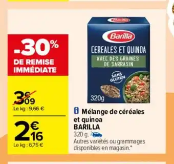 Carrefour Drive Melange De Cereales Et Quinoa Barilla offre