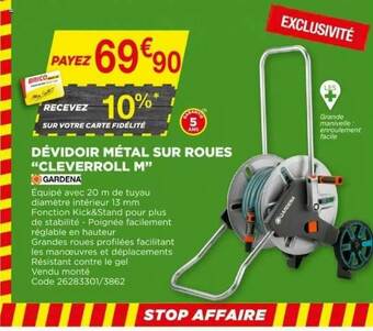 Bricomarché Dévidoir Métal Sur Roues offre