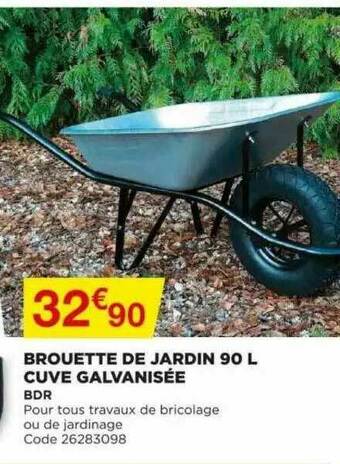 Brouette De Jardin 90 L Vuve Galvanisée