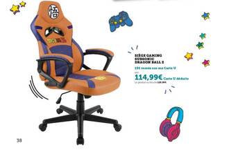 Hyper U Siège Gaming Subsonic Dragon Ball Z offre