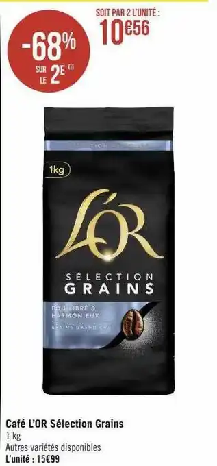 Géant Casino Café l'or sélection grains offre
