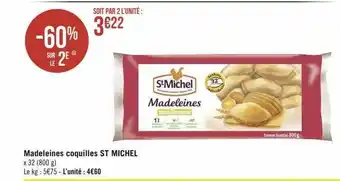 Géant Casino Madeleines coquilles st michel offre