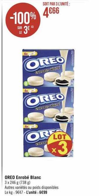 Géant Casino Oreo enrobé blanc offre