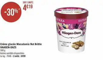 Géant Casino Crème glacée macadamia nut brittle häagen-dazs offre